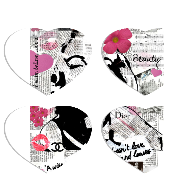 Магнитные фотопазлы Сердце 50 на 50 набор 4 штуки 