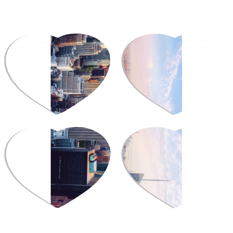 Магнитные фотопазлы Сердце 50 на 50 набор 4 штуки 