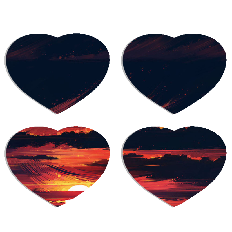 Магнитные фотопазлы Сердце 50 на 50 набор 4 штуки Sundown
