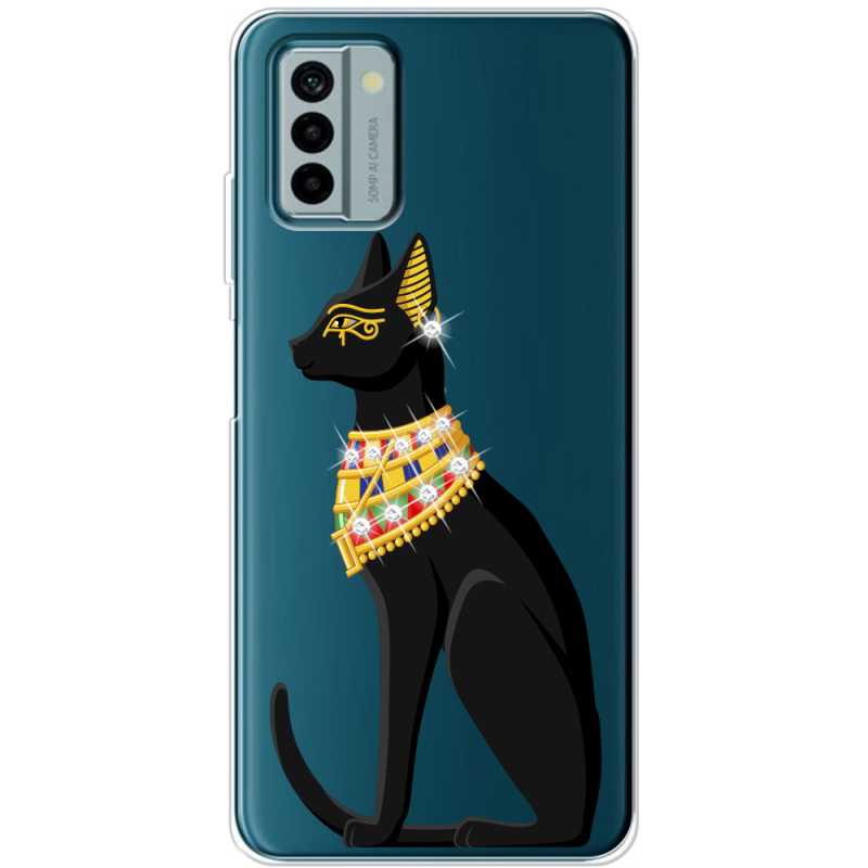 Чехол со стразами Nokia G22 Egipet Cat