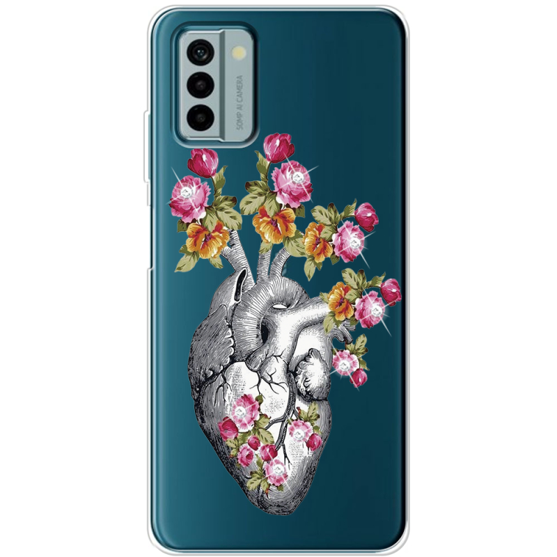 Чехол со стразами Nokia G22 Heart