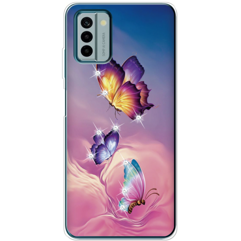 Чехол со стразами Nokia G22 Butterflies