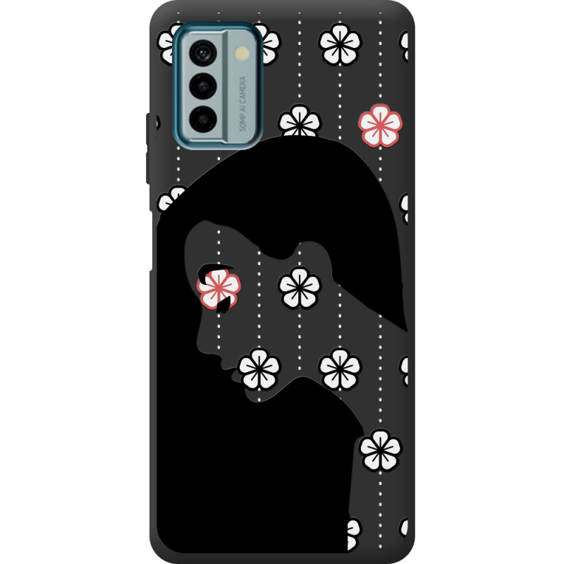 Черный чехол BoxFace Nokia G22 Flower Hair