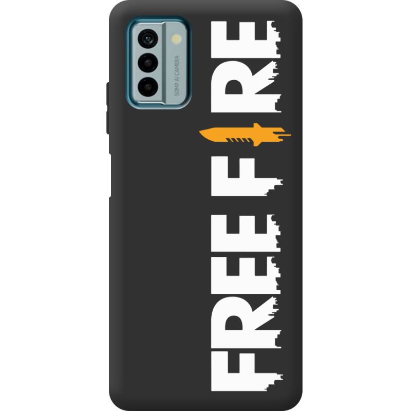 Черный чехол BoxFace Nokia G22 Free Fire White Logo