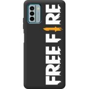 Черный чехол BoxFace Nokia G22 Free Fire White Logo