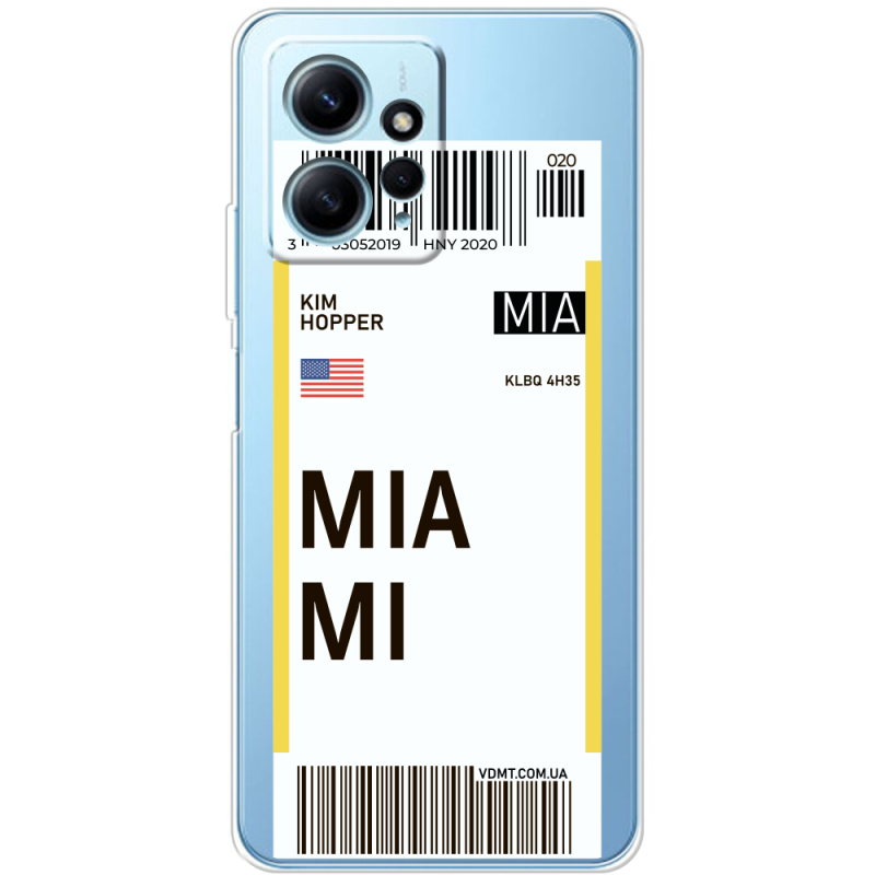 Прозрачный чехол BoxFace Xiaomi Redmi Note 12 4G Ticket Miami