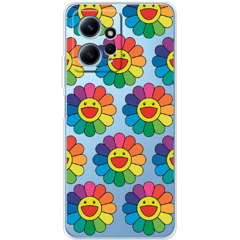 Прозрачный чехол BoxFace Xiaomi Redmi Note 12 4G Hippie Flowers