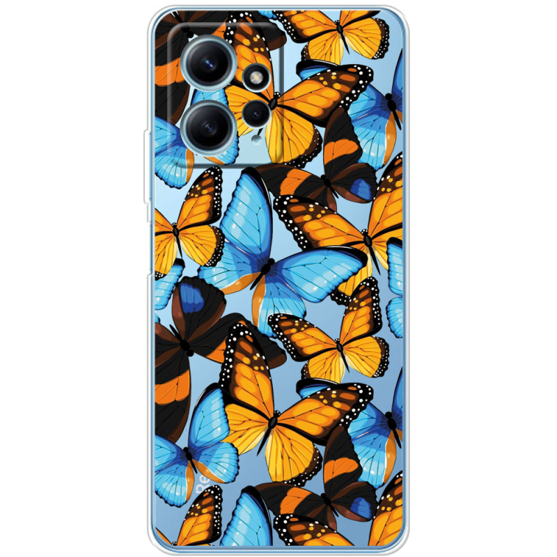 Прозрачный чехол BoxFace Xiaomi Redmi Note 12 4G Butterfly Morpho