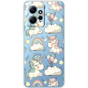 Прозрачный чехол BoxFace Xiaomi Redmi Note 12 4G Unicorns