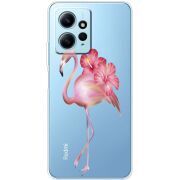 Прозрачный чехол BoxFace Xiaomi Redmi Note 12 4G Floral Flamingo