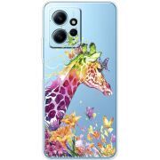 Прозрачный чехол BoxFace Xiaomi Redmi Note 12 4G Colorful Giraffe