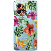 Прозрачный чехол BoxFace Xiaomi Redmi Note 12 4G Tropical Flowers