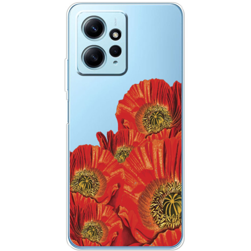 Прозрачный чехол BoxFace Xiaomi Redmi Note 12 4G Red Poppies