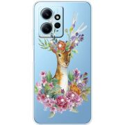 Чехол со стразами BoxFace Xiaomi Redmi Note 12 4G Deer with flowers