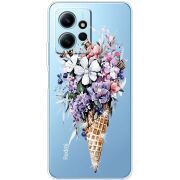 Чехол со стразами BoxFace Xiaomi Redmi Note 12 4G Ice Cream Flowers