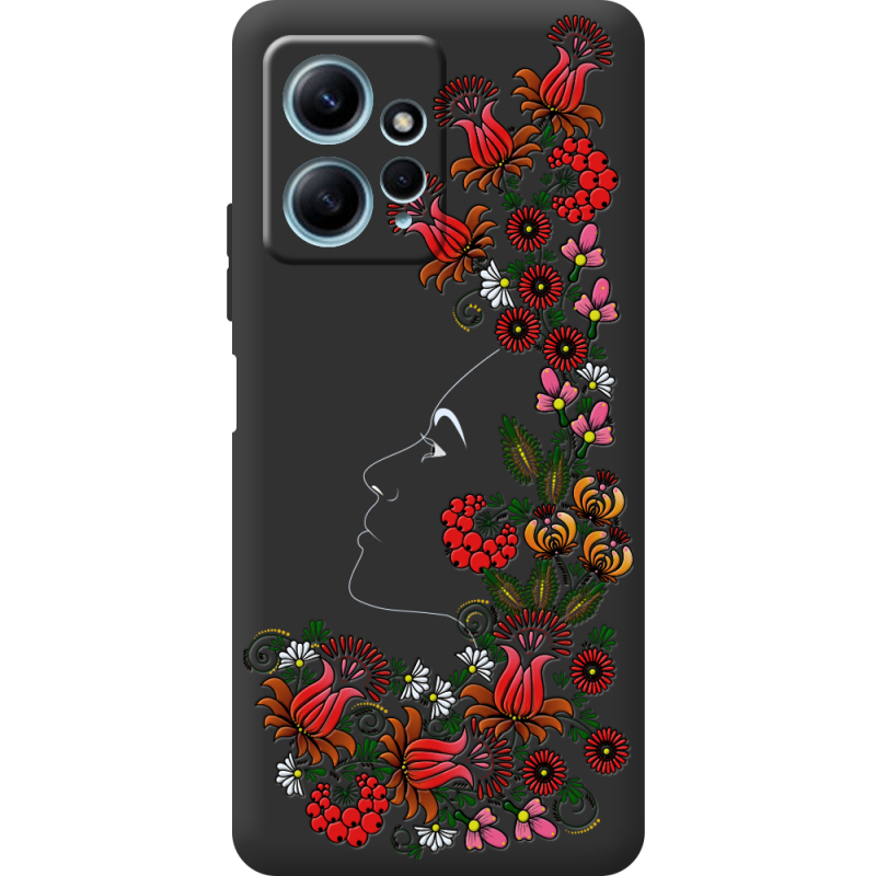 Черный чехол BoxFace Xiaomi Redmi Note 12 4G 3D Ukrainian Muse