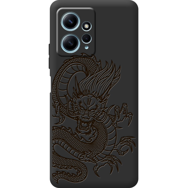 Черный чехол BoxFace Xiaomi Redmi Note 12 4G Chinese Dragon