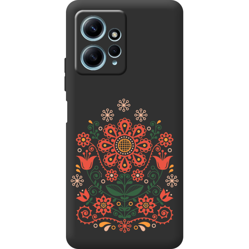 Черный чехол BoxFace Xiaomi Redmi Note 12 4G Ukrainian Ornament