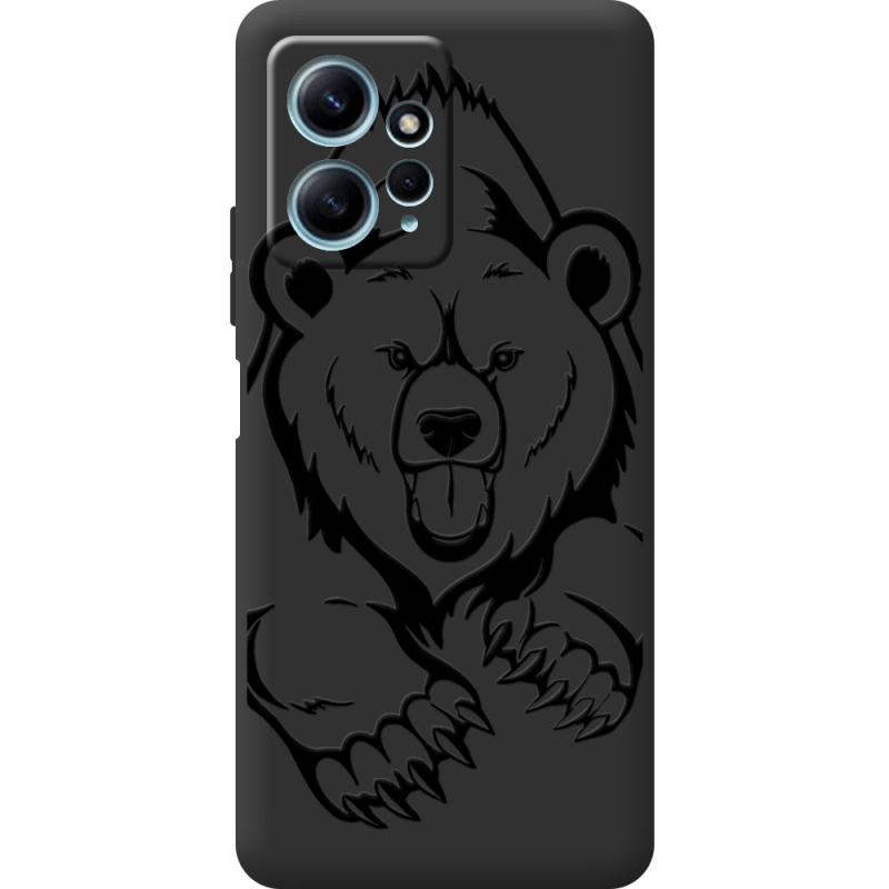 Черный чехол BoxFace Xiaomi Redmi Note 12 4G Grizzly Bear