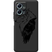 Черный чехол BoxFace Xiaomi Redmi Note 12 4G Wolf and Raven