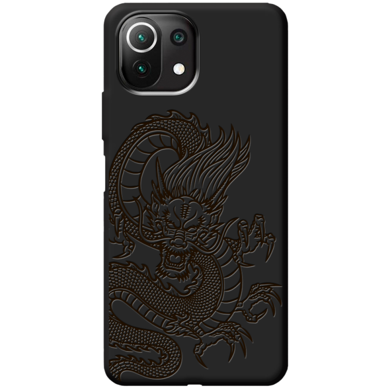 Черный чехол BoxFace Xiaomi 11 Lite 5G NE Chinese Dragon