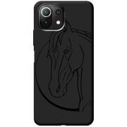 Черный чехол BoxFace Xiaomi 11 Lite 5G NE Horse