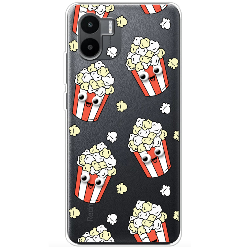 Прозрачный чехол BoxFace Xiaomi Redmi A2 с 3D-глазками Popcorn