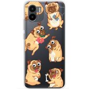 Прозрачный чехол BoxFace Xiaomi Redmi A2 с 3D-глазками Pug