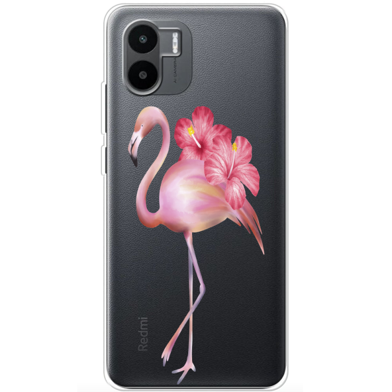 Прозрачный чехол BoxFace Xiaomi Redmi A2 Floral Flamingo