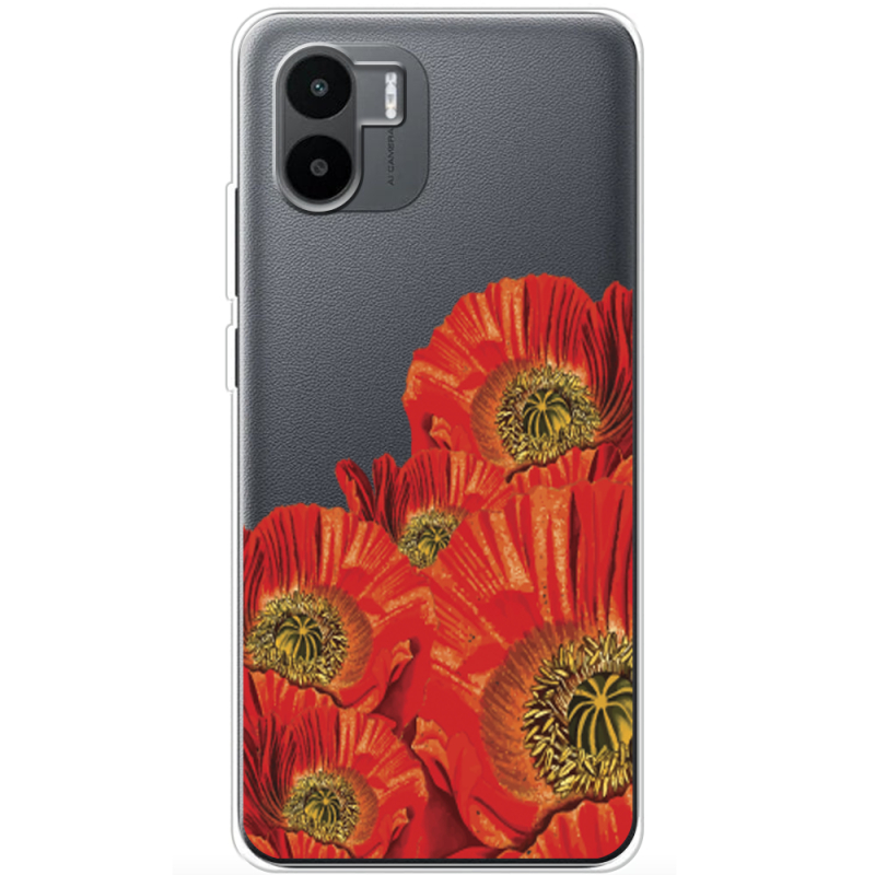 Прозрачный чехол BoxFace Xiaomi Redmi A2 Red Poppies