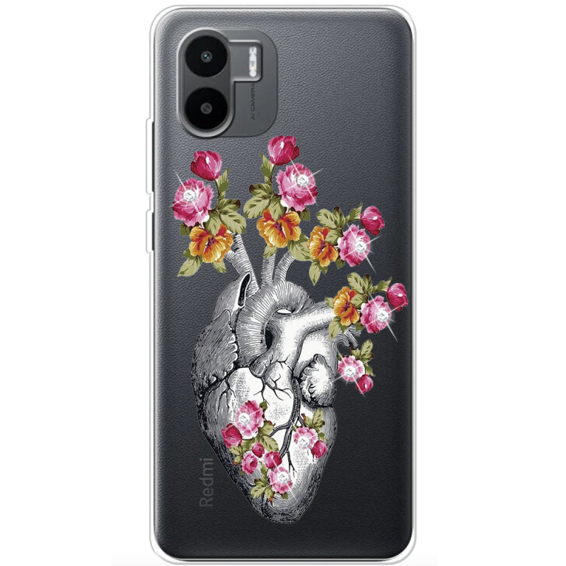 Чехол со стразами Xiaomi Redmi A2 Heart