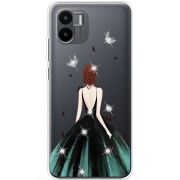 Чехол со стразами Xiaomi Redmi A2 Girl in the green dress