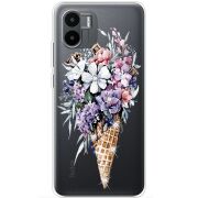 Чехол со стразами Xiaomi Redmi A2 Ice Cream Flowers