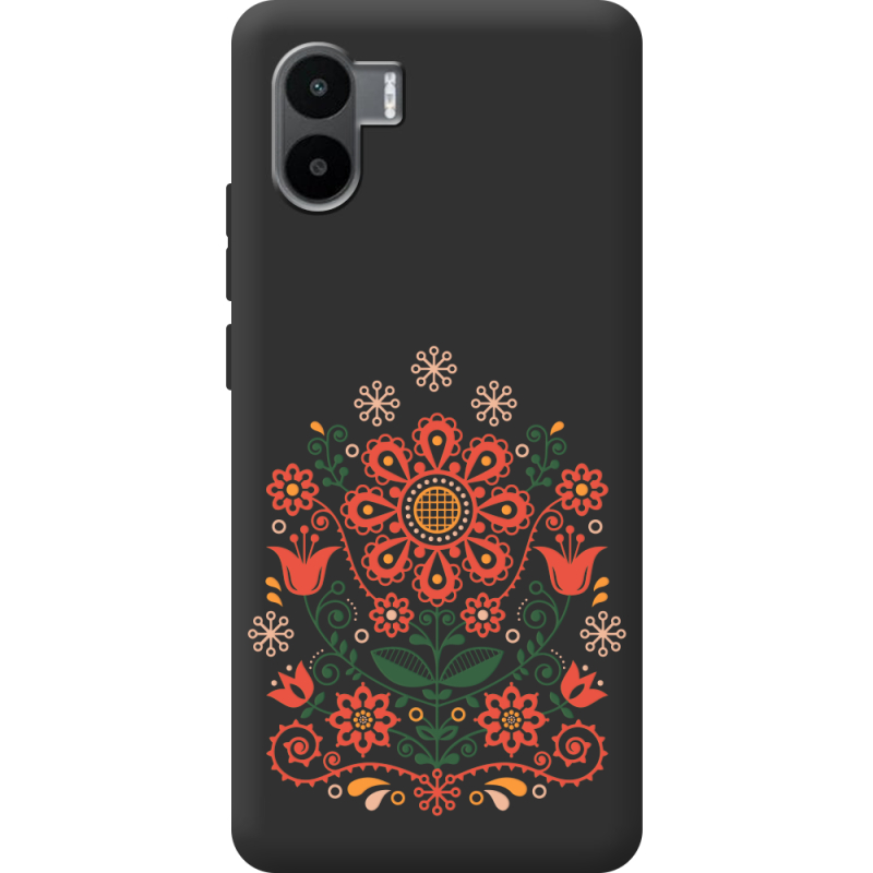 Черный чехол BoxFace Xiaomi Redmi A2 Ukrainian Ornament