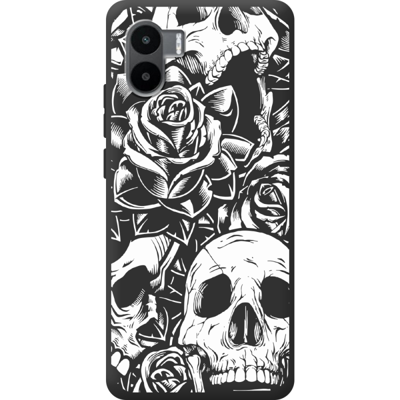 Черный чехол BoxFace Xiaomi Redmi A2 Skull and Roses