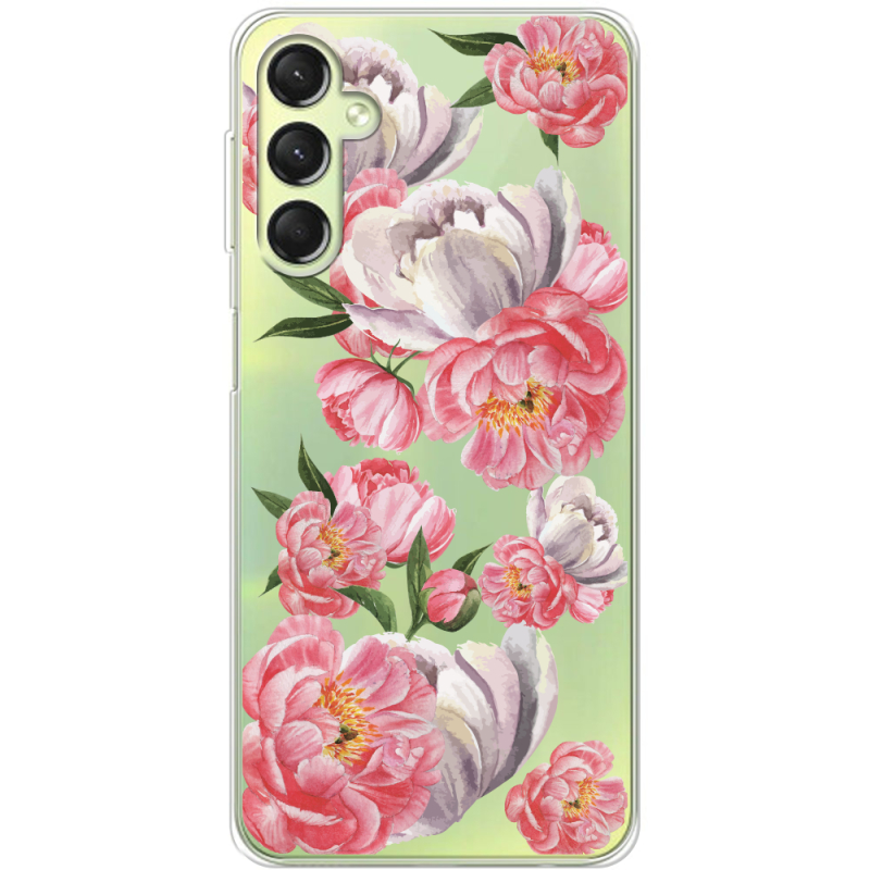 Прозрачный чехол BoxFace Samsung Galaxy A24 (A245) Peony Watercolor Style