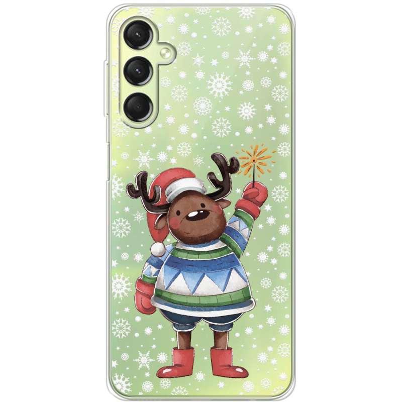 Прозрачный чехол BoxFace Samsung Galaxy A24 (A245) Christmas Deer with Snow