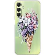Чехол со стразами Samsung Galaxy A24 (A245) Ice Cream Flowers