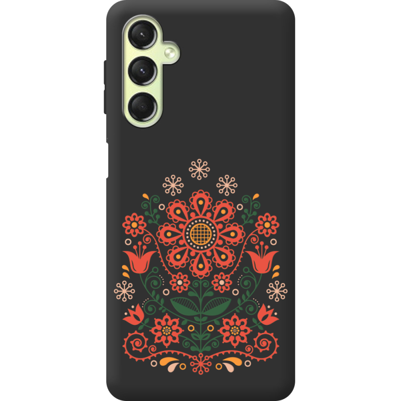 Черный чехол BoxFace Samsung Galaxy A24 (A245) Ukrainian Ornament