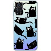 Прозрачный чехол BoxFace Xiaomi Redmi Note 11E Pro с 3D-глазками Black Kitty