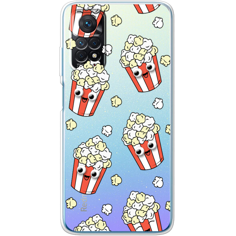 Прозрачный чехол BoxFace Xiaomi Redmi Note 11E Pro с 3D-глазками Popcorn