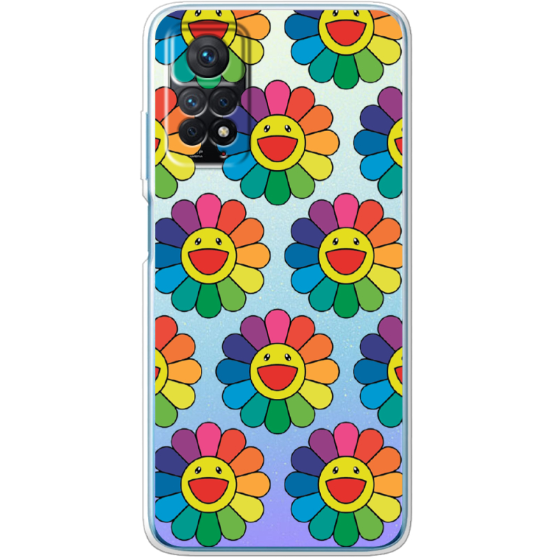 Прозрачный чехол BoxFace Xiaomi Redmi Note 11E Pro Hippie Flowers