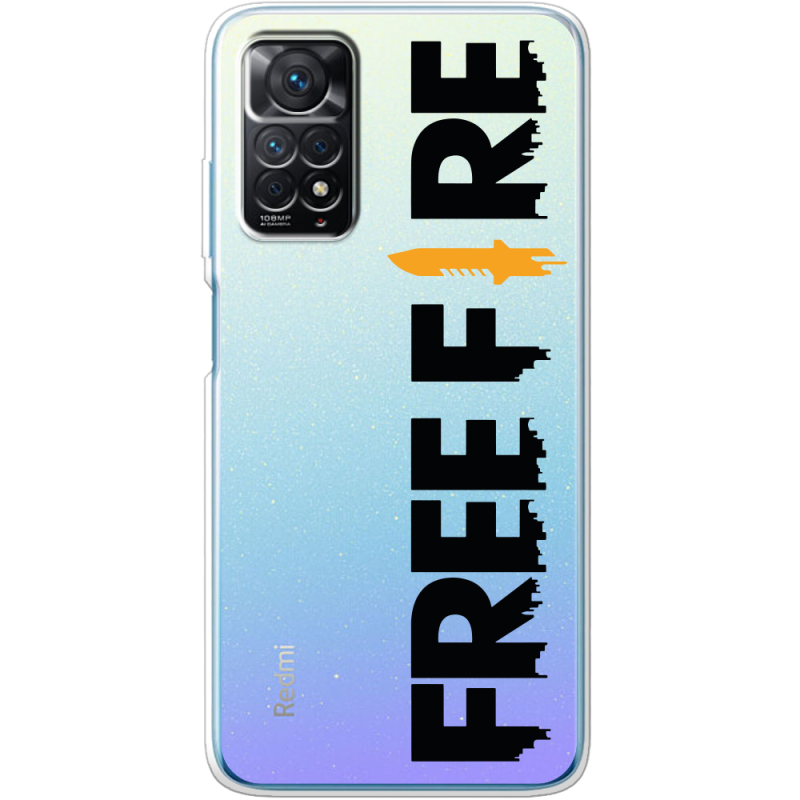 Прозрачный чехол BoxFace Xiaomi Redmi Note 11E Pro Free Fire Black Logo