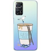 Прозрачный чехол BoxFace Xiaomi Redmi Note 11E Pro Segull in Cofee Pool