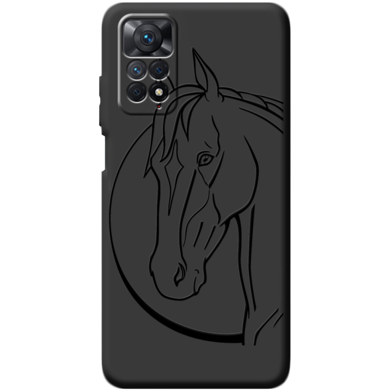 Черный чехол BoxFace Xiaomi Redmi Note 11E Pro Horse