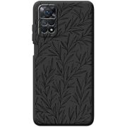 Черный чехол BoxFace Xiaomi Redmi Note 11E Pro Leaves