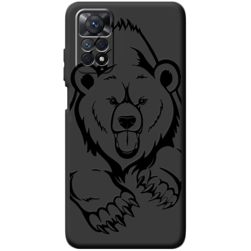 Черный чехол BoxFace Xiaomi Redmi Note 11E Pro Grizzly Bear