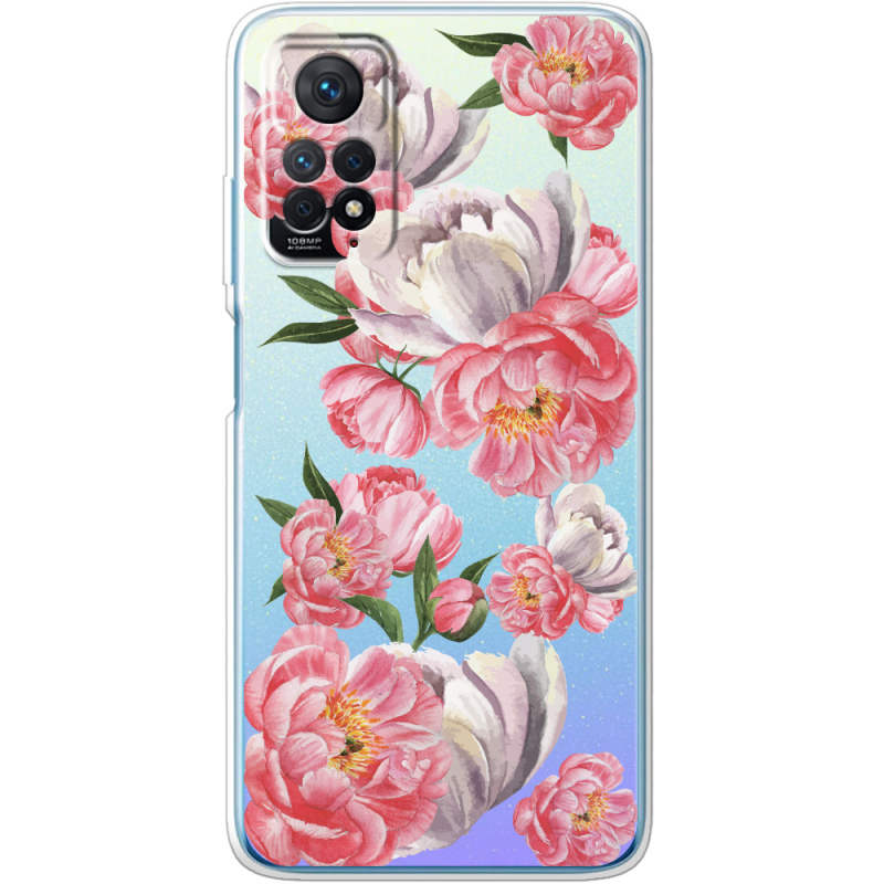 Прозрачный чехол BoxFace Xiaomi Redmi Note 12 Pro 4G Peony Watercolor Style
