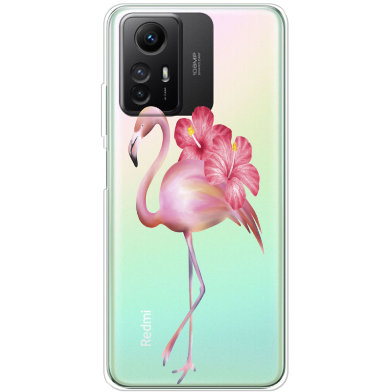 Прозрачный чехол BoxFace Xiaomi Redmi Note 12S Floral Flamingo