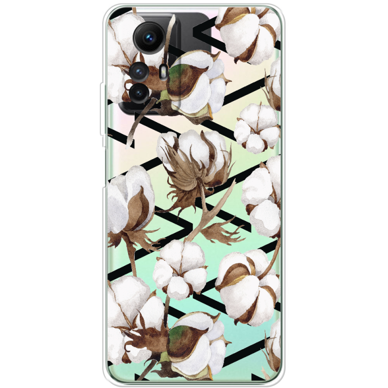 Прозрачный чехол BoxFace Xiaomi Redmi Note 12S Cotton flowers